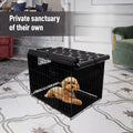 Pet Prime Dog Crate Cover Indoor/Outdoor Durable Windproof 600D Oxford Fabric Pet Kennel Cover Fit for 24 30 36 42 48 Inches Wire Dog Crate for Small and Large Dogs-Cover Only(24 Inch (24"x18"x19"))
