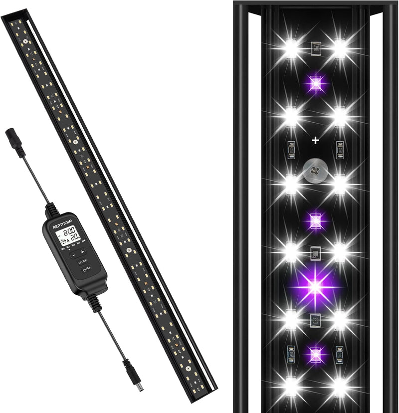 REPTITRIP 27-Inch LED UVB Reptile Light with Auto On/Off & Preset Day-Night Cycle Dimming, 4 UVI Modes Fixture Controlle