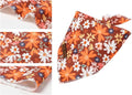 Lionet Paws Fall Dog Bandana Washable Cotton Borwn Handkerchief Scarf Triangle Floral Oxalis Bandana for Medium Large Do