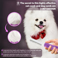 GENPEPADO Grooming Comb for Dogs and Cats with Matted Hair, Detangling Pet Comb with Long and Short Stainless Steel Metal Fine Teeth for Removing Mats, Tangles, Knots & Loose Fur from The Undercoat