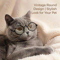 Pet Round Sunglasses,Retro Metal Frame Fashion Glasses,Cute Photo Prop Eyewear for Small Medium Dogs and Cats,Party Holi