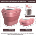TIOVERY Dog Food Storage Container, Airtight Collapsible 13lb to 30lb Pet Food Container with Flip Top, Rolling Wheel, Scoop and a small container for Dog Cat Food and Dry Food of Rice, Flour