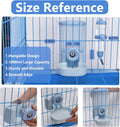 Sangle Sopffy Rabbit Feeder and Water Dispenser Set, Gravity Food Bowl with Water Bottle for Cage, Small Animal Feeding 