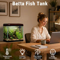 5 Gallon Fish Tank, Betta Aquarium Self-Cleaning Kits, 100% Glass Materia