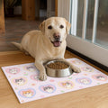 HOMETITUTE Cat Feeding Mat Pink Heart Kitten Bowl Placemat 20 x 12 Inch