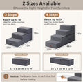 AODISMAN Dog Stairs for Large Dogs 18" H, Extra Wide Dog Steps for High Beds & Couches, 20" Wide Deep Steps, Non-Slip Dogs Ramp, 3-Step Pet Stairs, Grey
