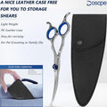 Doscpe Curved Dog Grooming Scissors 6.69 inches Round Tips Pet Grooming Shears for Dog Cat on Face Paw Hair Trimming Right Left Handed