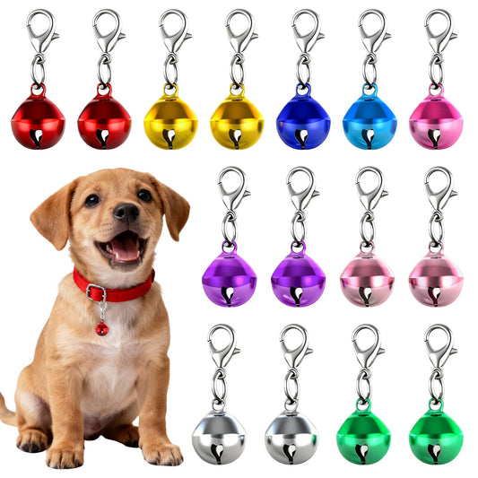 Yuomeaz 15 Pcs Cat Bell, Colorful Bells for Dog Cat Collar, Small Dog Bell Pet Bells with Keychain for Collar Cats Puppy Pets Charms Decorations