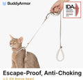 BuddyArmor Cat Harness and Leash Set, Escape Proof Cat Harness Lightweight Leash with Padded Handle, Adjustable Leash Harness for Kitten>4lbs Small Large Cats Walking Training (Blush Pink, S)