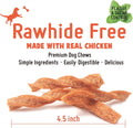 LuvChew Chicken Dog Chew Twist Sticks, Puffed Human Grade Chicken Dog Treat Sticks, Rawhide Alternative, Easy to Digest 10pcs/Pack