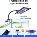 AQQA Clip On Aquarium Light, 24/7 & DIY Mode Full Spectrum Fish Tank Light