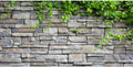 36x24 in Stone Brick Wall Aquarium Backdrop Leaves Fish Tank Background
