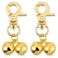 Psiriol 2Pcs Gold Bells for Dog Collars, Extra Loud Collar Bell, Cat Bell for Pet Collar, Training Collar Charm with Heavy Duty Snap Clips, Pet Pendant Accessories for Pet Tracking Anti Lost Training