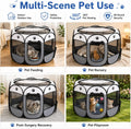 Portable Pet Playpen for Cats & Puppies, Indoor Outdoor Use. Pop-up Foldable Tent for Travel Storage, Ideal for pet Acti