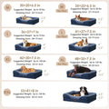 EHEYCIGA Orthopedic Dog Bed for Medium Dog, Memory Foam Dog Couch Bed with Sides, Waterproof Liner & Washable Removable Cover, Bolster Pet Sofa, 30x20 Navy