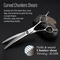 Dog Grooming Scissors: 7 inch Pet Curved Chunker Shears Made Of Japanese 440C Advanced Stainless Steel Professional Groo