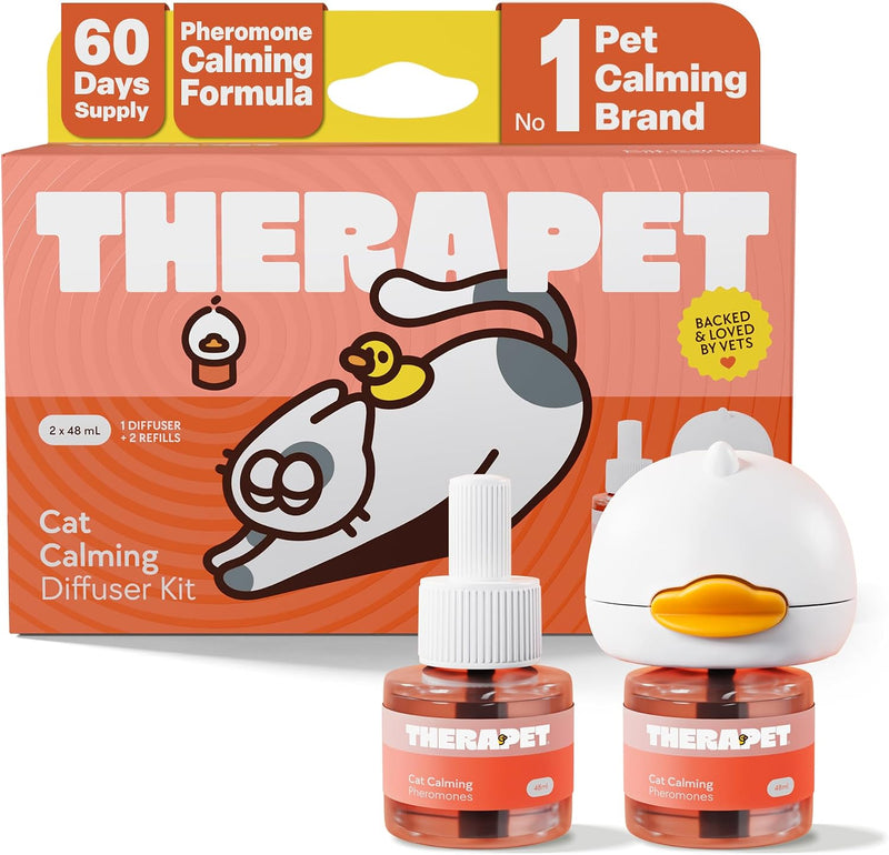 TherapetMD 60-Day Cat Calming Diffuser - Cat Pheromone Diffuser for Stress, Pee Spraying, Cat Fighting, Aggression, Exce