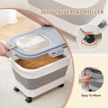 SEWIU Dog Food Storage Container Up to 2pack*20LB,Collapsible Dog Food Container with Travel Silicone Bowl and Scoop for Dog/Cat/Bird Food/Cat litter,Keep Dry Food Fresh,Easy to Move.