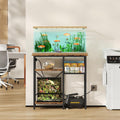 CHOEZON 10-20 Gallon Fish Tank Stand with Power Outlet, 3 Tier Aquarium Stand with Wire Storage Basket, Reptile Tank Sta