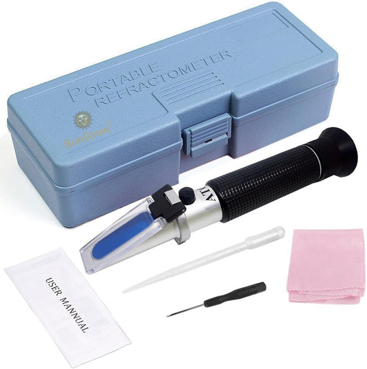 SunGrow Measure Salinity of Water with Aquarium Refractometer, Remarkable Accuracy, Easy Reading