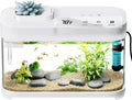 3 Gallon Fish Tank Starter Kit with Heater Hidden Filtration Light Acrylic
