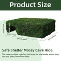Mossy Cave Hide for Reptiles, Lizard Moss Hideout with Safe Shelter