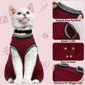 Stress-Free Cat Recovery Suit with Sleeves,Kitten Surgical Onesie