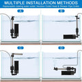 hygger USB Single Sponge Filter, Small Aquarium Filter with Adjustable Hanging Clip and Suction Cup, Duckbill Outlet, Ra
