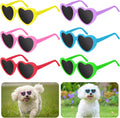 VioraWhite 6 Pcs Pet Heart Sunglasses Summer Cute Pet Dog Sunglasses Retro Small Cat Glasses Photos Props Dolls Glasses 