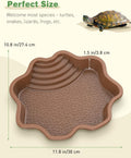 Pawfly Reptile Bathing Pool with Ramp, Reptile Food Dish Feeding Dish, Tortoise Water Dish Water Bowl with Steps, Turtle