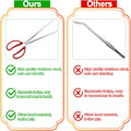 15 Inch Reptile Feeding Tongs, Extra Long Large Snake Feeding Tweezers, Curved or Straight Design Heavy Duty Stainless S