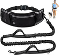 Skmeditec Hands Free Dog Leash with Waist Bag for Large Dog Walking, Shock Absorbing Bungee Leash with Zipper Pouch for 