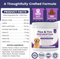 Flea and Tick Prevention for Dogs - 180 Natural Soft Chews - Oral Flea and Tick Treatment & Control Pills for Medium, La