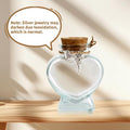 COSOWO Pet Hair Keepsake Bottle for Dogs & Cats, Memorial Glass Bottle with Heart Design, Includes 2 Silver Accessories, Pet Fur Keepsake for Pet Loss Remembrance, Heart Shape
