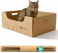 3-Pack Jumbo Disposable Cat Litter Box, Waterproof Cardboard Litter Box, Foldable & Portable for Travel and Home, Recycl