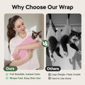 Cat Wrap for Cutting Nails, Self-Adhesive Cat Nail Clipping Restraint Bag, Anti-Scratch Cat Grooming Wrap Swaddle for Me