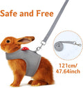 Bunny Harness and Leash Set, Soft Breathable Mesh Rabbit Leash Vest with Safety Buckles, Lightweight Escape-Proof Walkin
