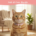 LXUEJIE Cat Collar Breakaway, Adjustable Pink Cat Collar with Pearl Pendant, Cute Cat Collars with Safety Buckle Pink Bowtie Kitten Collars for Girl Cats