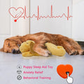 HonourHope Dog Heartbeat Toy (Dog Yellow, Medium) - Plush Pet Calming Toy with Simulated Heartbeat and Heat for Anxiety 