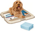 Pawise Dog Pee Pad Holder for Puppy, Puppy Pad Holder Tray with 4 Pee Pads, Pet Training Pee Pad, Indoor Potty Tray for 