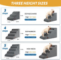 Aodisman Dog Steps for Bed, 4-Step Dog Stairs Ramp for Small Dogs and Cats, Indoor Non-Slip Pet Stairs Suitable for Older, Short-Legged, and Puppy Dogs to Climb onto High Beds and Couch, 17.4" H,Grey