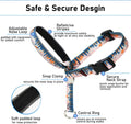 BARKLESS Dog Head Collar, Anti-Pulling Printed Head Halter with Leash