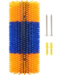 Livestock Scratch Brush Kit, Horse Massager for Relieving Itching, Suitable for Horse, Cattle, Sheep, Pig, Yellow