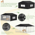 STARTWO Outdoor Dog Kennel Cover, 600D Heavy Duty Full Coverage for 10'Dx10'Wx6.5'H Dog Cages, with Transparent Window, 