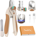 Pawsibility Pet Nail Clipper PRO 2026 - Quick-Vision LED Light | 2-Stage Adjustable Professional-Grade Blade | Adjustable Magnifier Safety Guard - for Cats, Small, Medium and Large Dogs - Brown