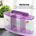Aquarium Fish Led Light Kid Friendly Small Fish Three Divisions Breeding Isolation Mini Aquarium komplettset LED Acrylic