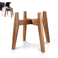 Elevated Dog Bowl Stand for Medium & Large Dogs, Fits Up to 9 inches diameter 64 oz Bowls Raised Dog Bowl Stand , Solid Acacia Wood Dog Bowl Holder, Single Elevated Dog Feeding Station (Stand Only)