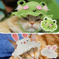 Guiqulai 5 Pack Cute Knitted Cat Hats Dog Hats – Frog Strawberry Pink Flower Tiger Rabbit Funny Hat for Cats Dogs Small Pet Birthday Costume Accessories