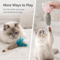 ZAYLUMO 3 Pack Rabbit Fur Catnip Toys with Feathers – Interactive Carrot Cat Toys with Galls Fruit for Indoor Cats and Kittens