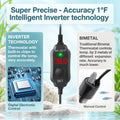 100W Aquarium Heater for 10-20 Gal Tanks with External LED Temp Controller